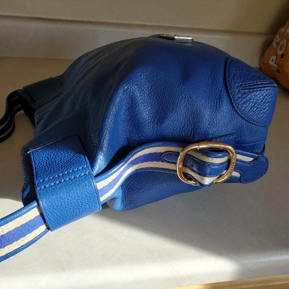 Michael Kors Blue Leather Shoulder Bag Purse - Picture 8 of 14